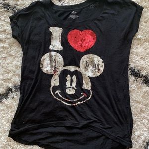 Disney Store I Love Mickey Mouse Sequins Shirt